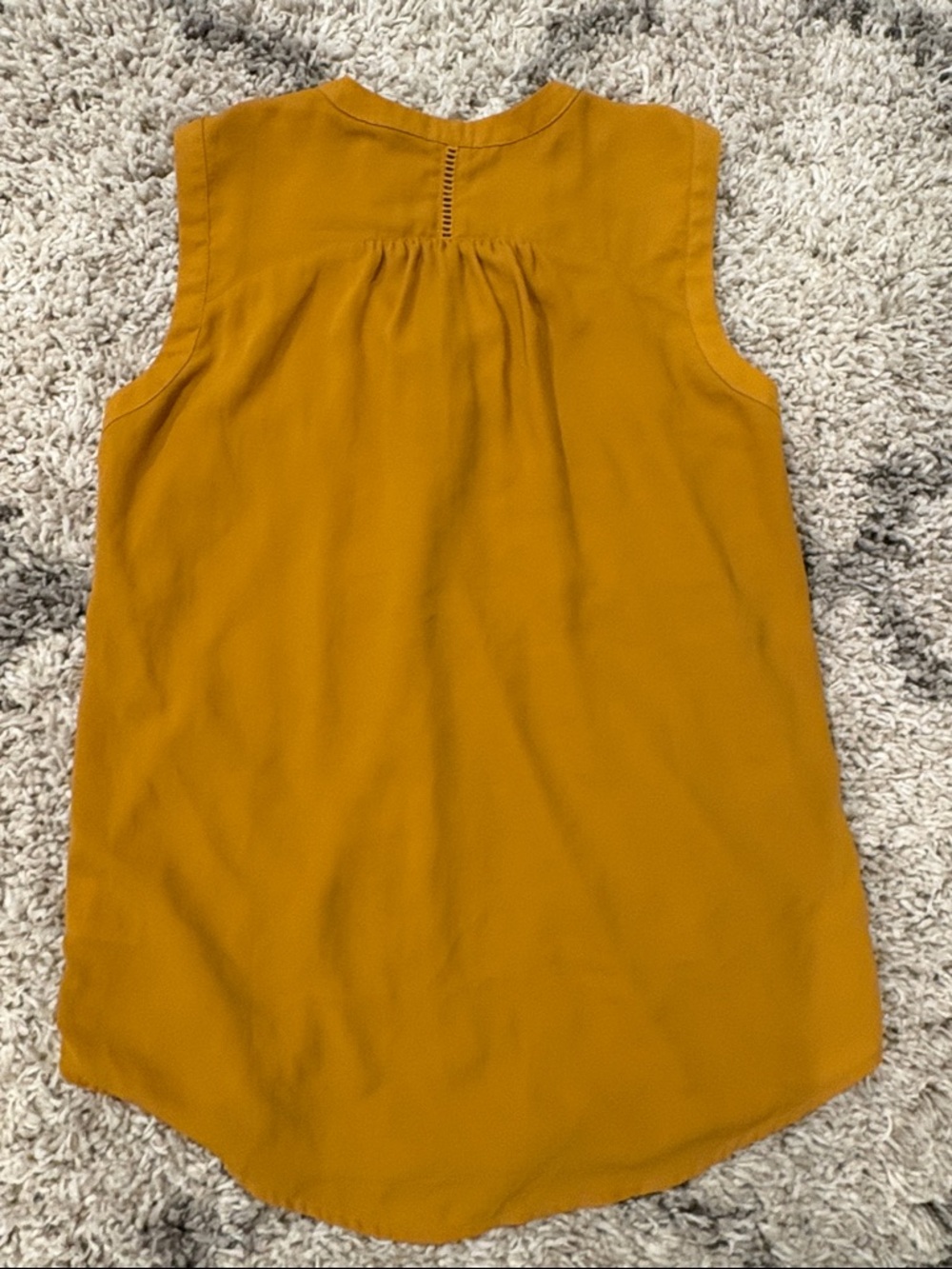Maeve Anthropologie Mustard Embroidered Lace-Up Sleeveless Top Boho Size 4 - Picture 11 of 16